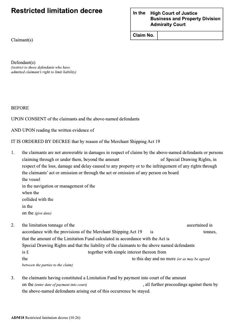 ADM18 Restricted limitation decree preview