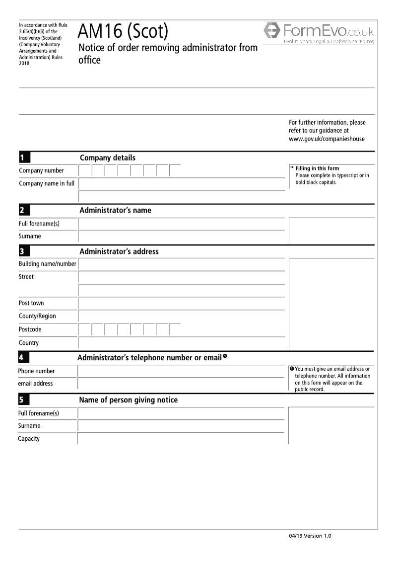 AM16 Scot Notice of Order Removing Administrator from Office preview