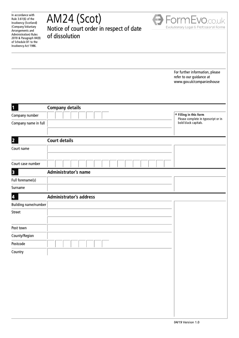 AM24 Scot Notice of Court Order in Respect of Date of Dissolution preview