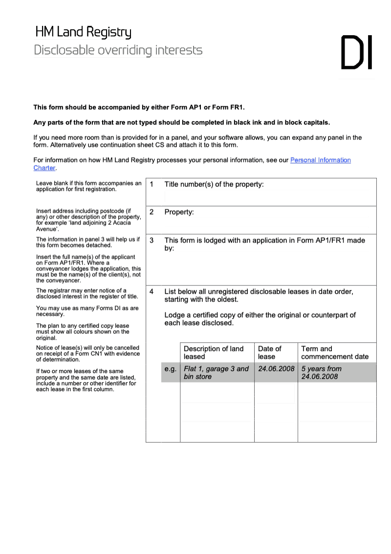 DIX Disclosable overriding interests Word Version preview