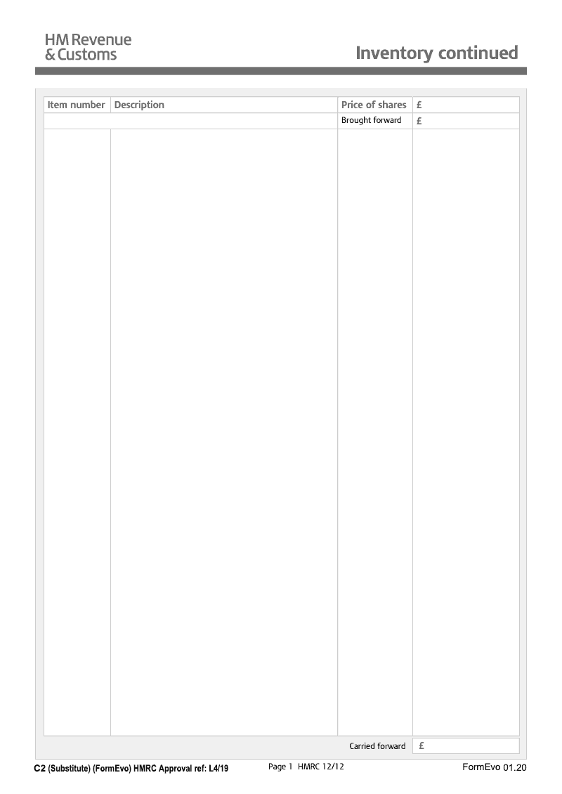 IHTC2 SR Inventory continued Single line rows preview