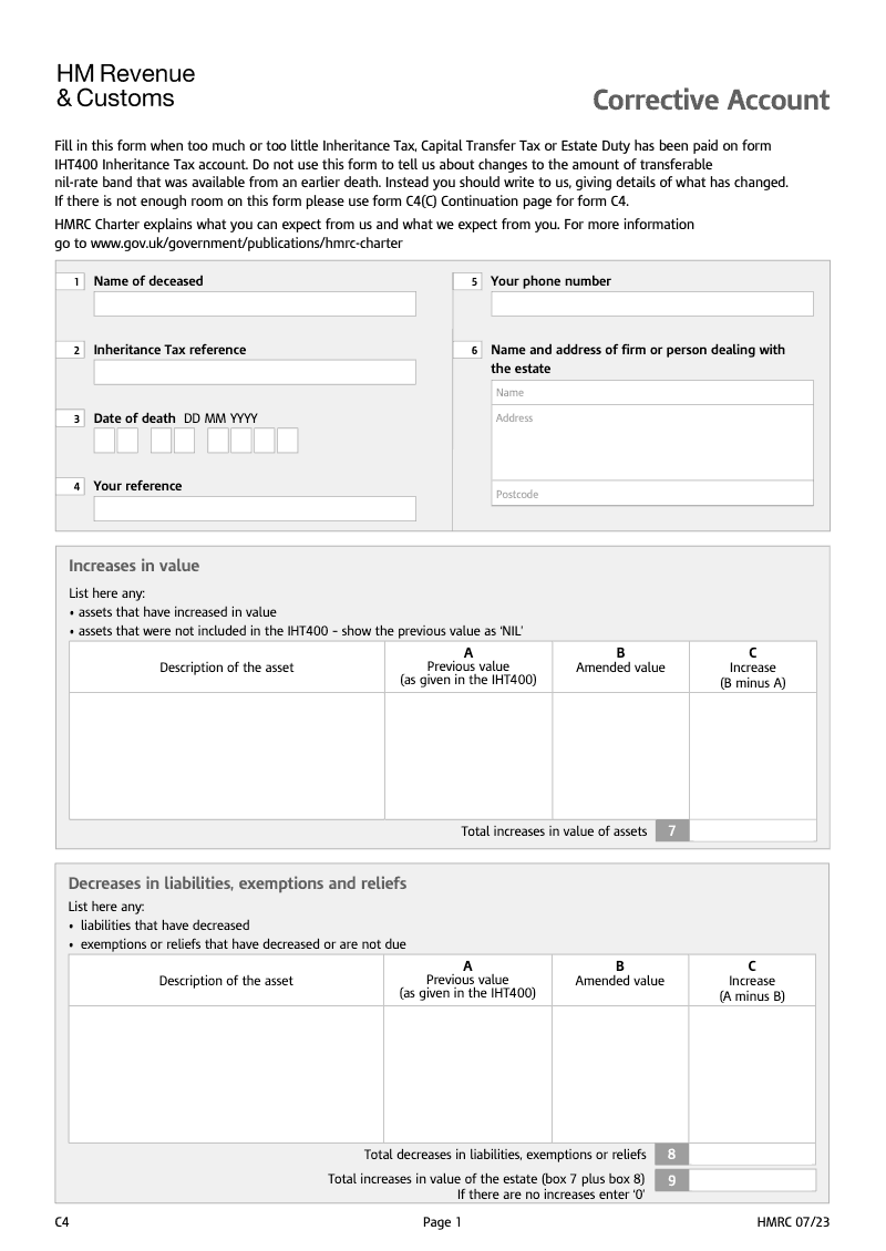 IHTC4 Corrective Account preview