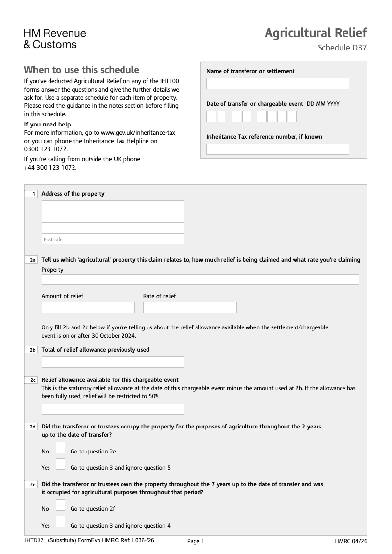 IHTD37 Agricultural Relief preview