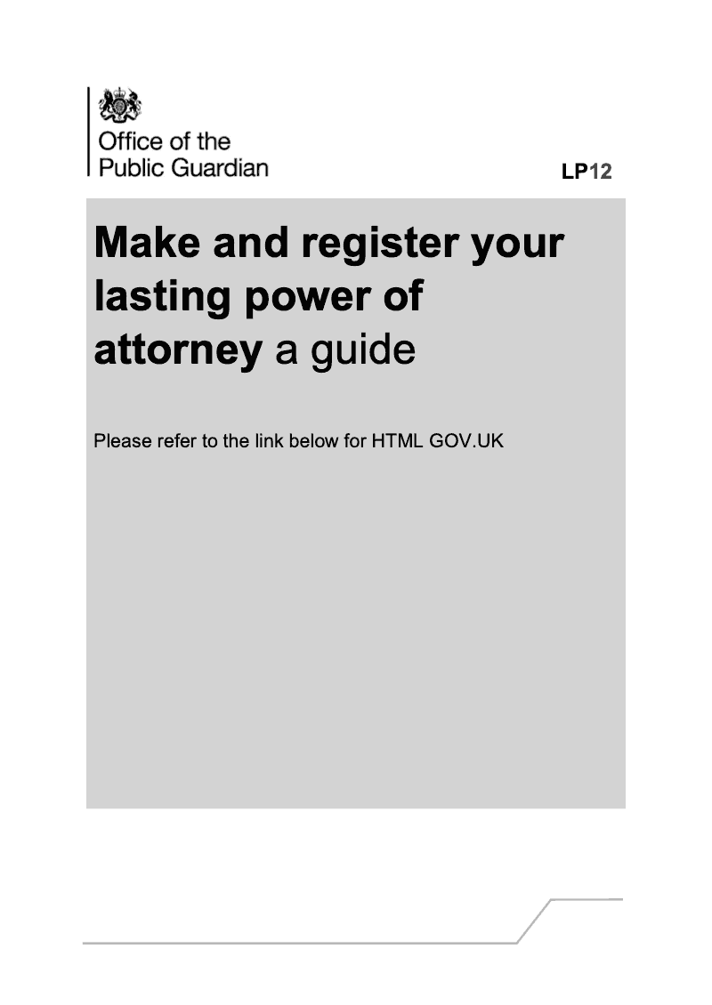 LP12 Make and register your lasting power of attorney a guide preview