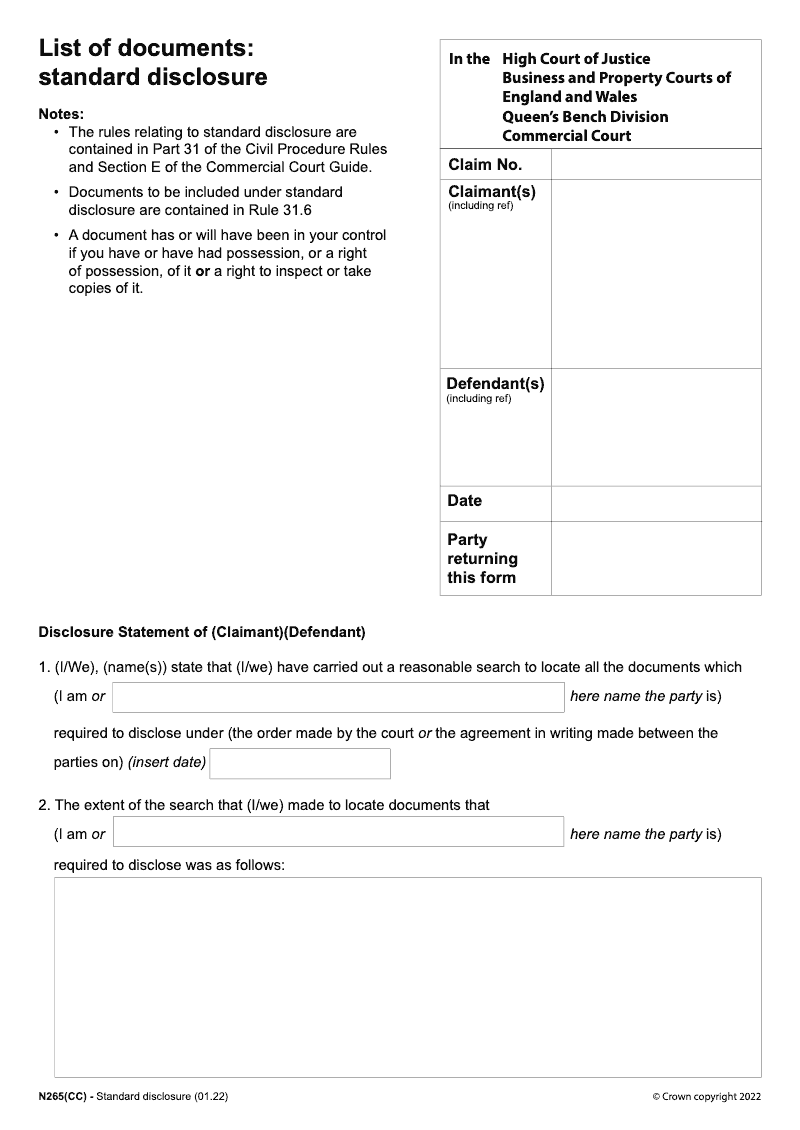 n265-cc-list-of-documents-standard-disclosure-commercial-court