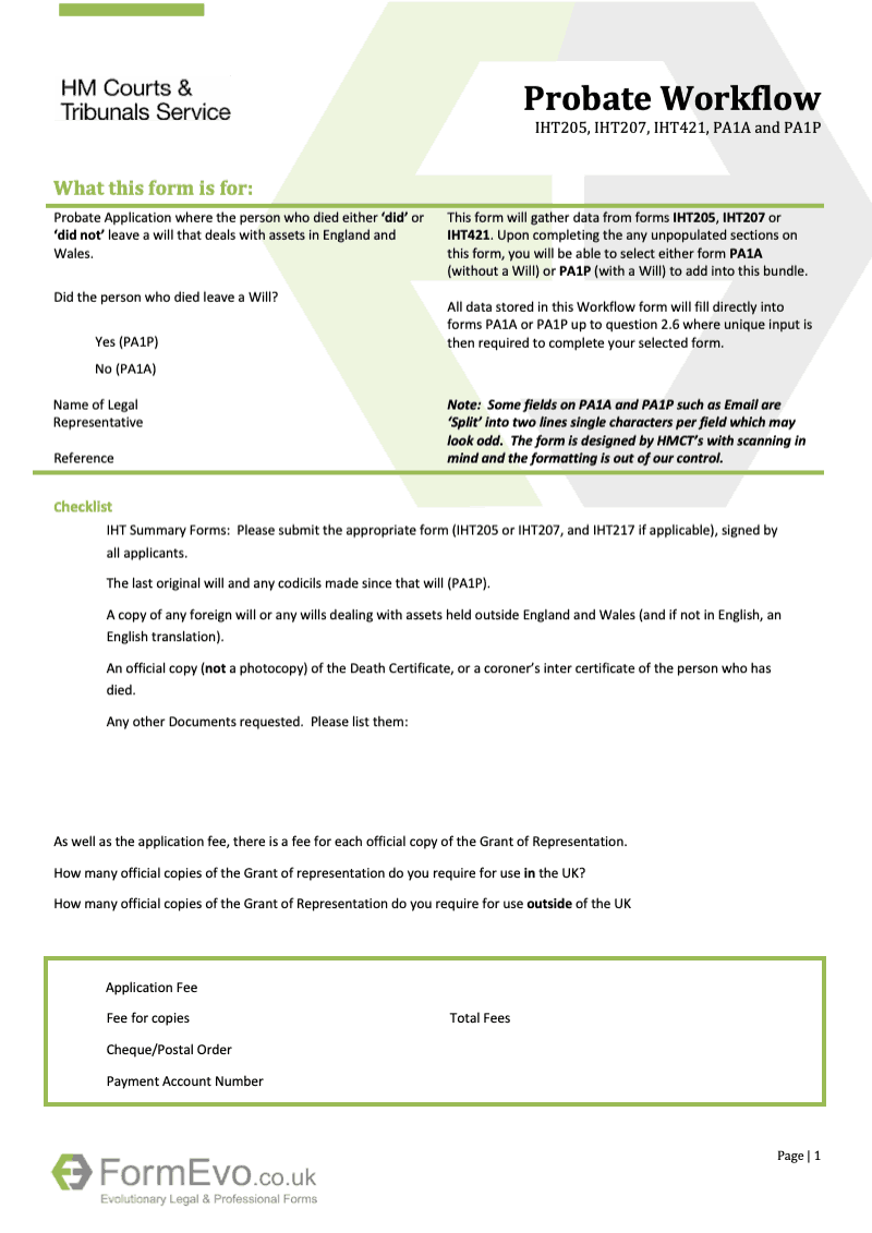 Probate WF Probate Applications Workflow preview