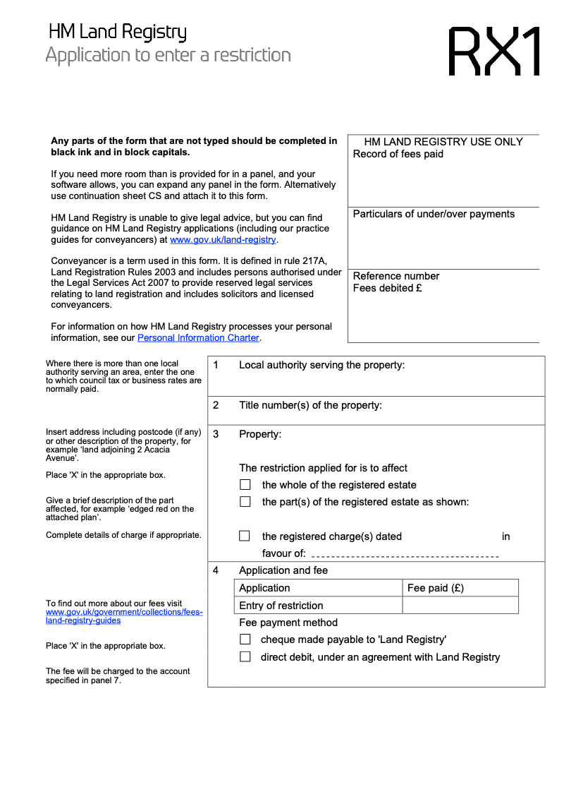 RX1 Application to enter a restriction preview