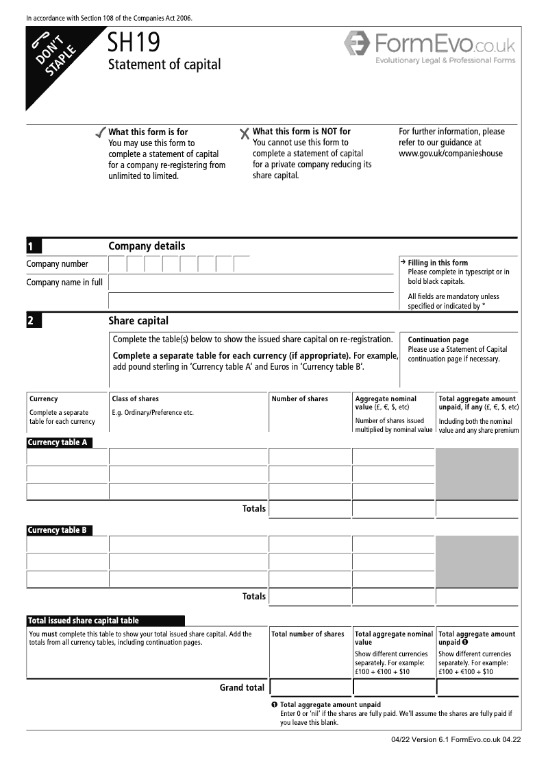 SH19 Section 108 Statement of capital Section 108 preview