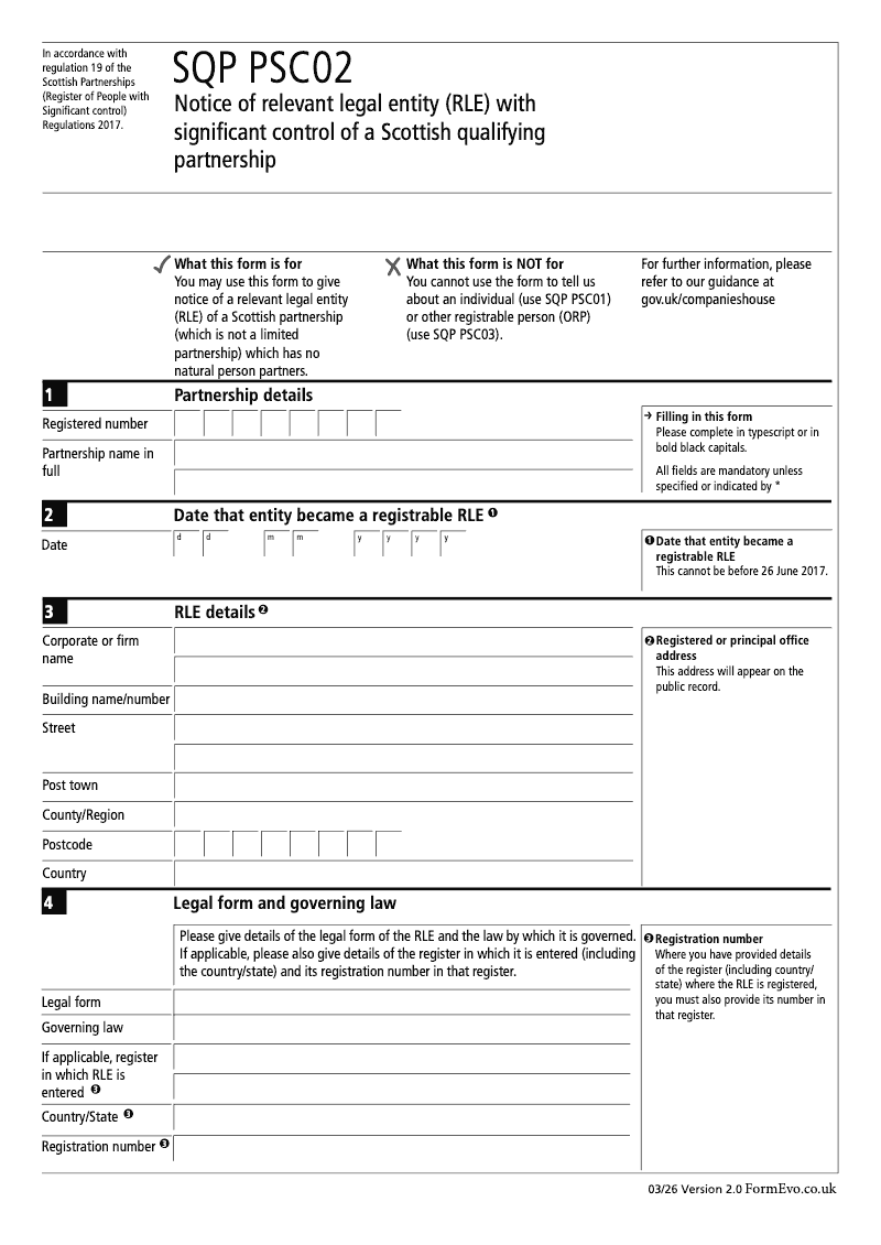 SQP PSC02 Notice of relevant legal entity RLE with significant control of a Scottish qualifying partnership preview