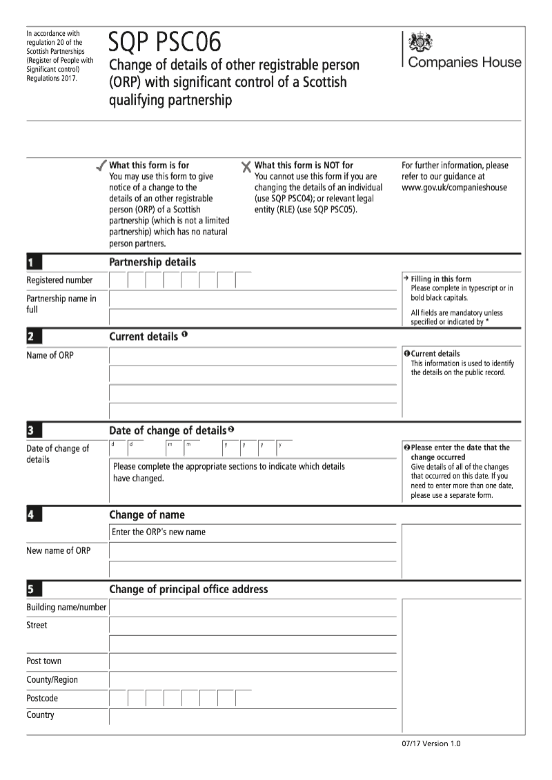 SQP PSC06 Change of details of other registrable person ORP with significant control of a Scottish qualifying partnership preview