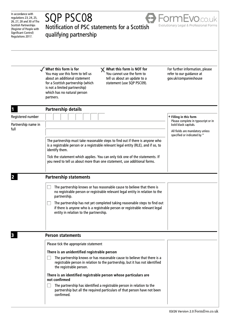 SQP PSC08 Notification of PSC statements for a Scottish qualifying partnership preview