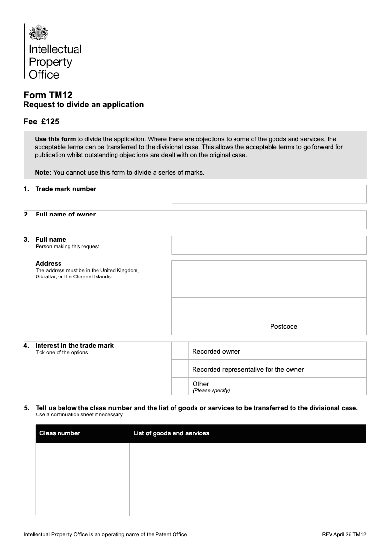 TM12 Request to divide an application preview